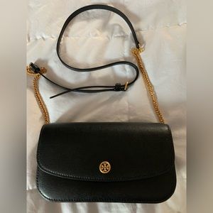 Tory Burch, Robinson, Crossbody, Chain Wallet , Black